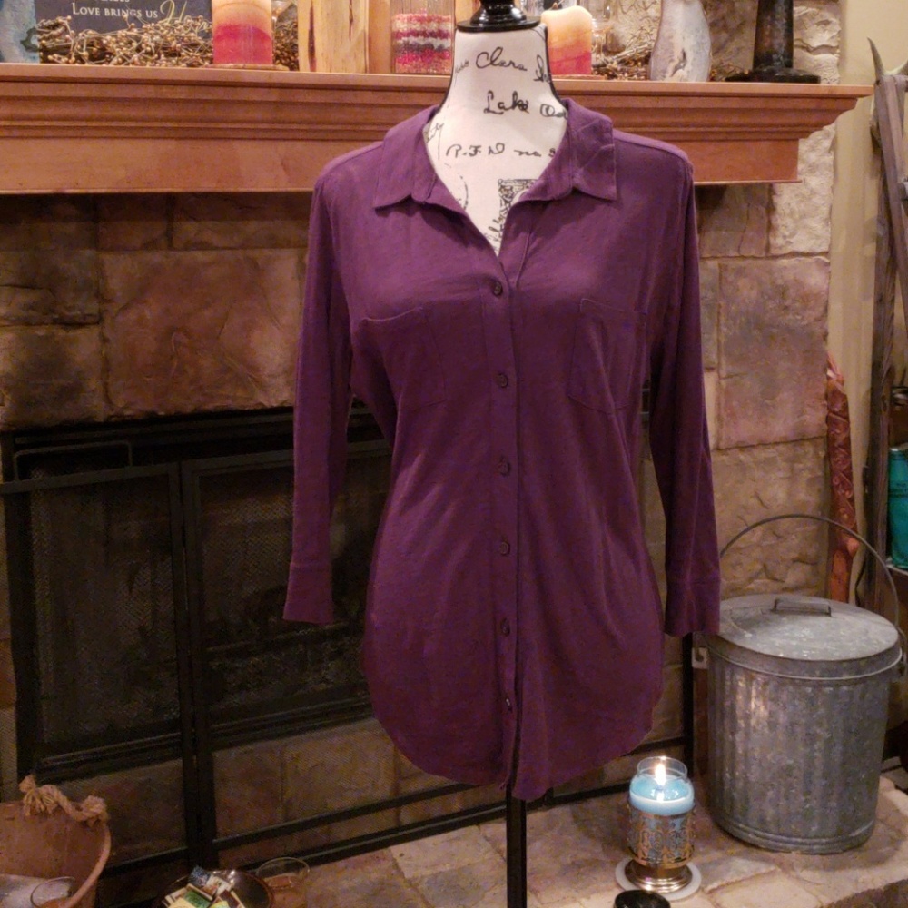 Button up 3/4 sleeve Top